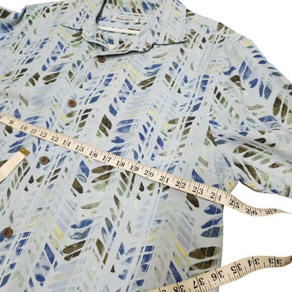 Tommy Bahama Mens XL IslandZone Button Up Shirt Blue Geometric Print Collared - Picture 15 of 16